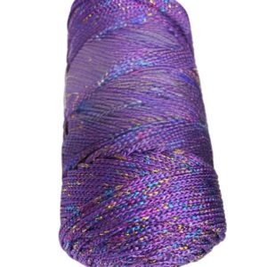 Makrome İpi 3mm Polyester Mor Simli
