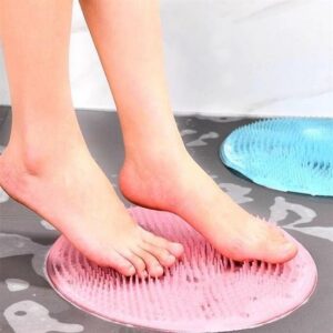 ANKAVERSE® Silikon Fırçalı Banyo Masaj Matı ve Ayaklar için Topuk Masaj Paspası