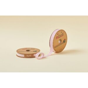 Biye Puanlı Katlı B03 Kırmızı 2 cm 25 Metre %65 Koton %35 Polyester