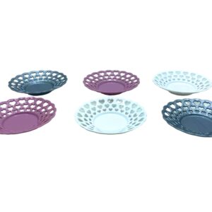 6 PARÇA RENKLİ PLASTİK ÇAY TABAK (5286)