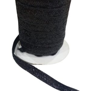 Kadife Kurdele Simli 1 cm Siyah 5 Metre