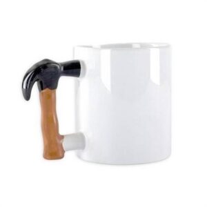 ANKAVERSE® İlginç Hediyelik Çekiç Kulplu Tasarımlı Seramik Kupa Bardağı