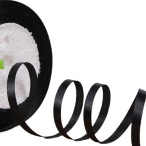 Saten Kurdele 3 mm Siyah 70 Metre