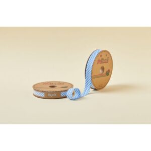 Biye Ekoseli Katlı E01 Mavi 2 cm 25 Metre %65 Koton %35 Polyester