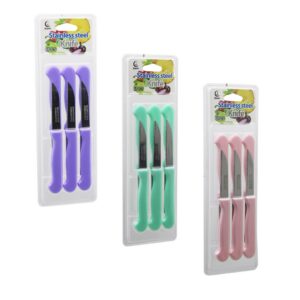 6PCS MEYVE BIÇAK RENKLİ PLASTİK SAPLI VAKUMLU AMBALAJ BRKT-806155 (5286)