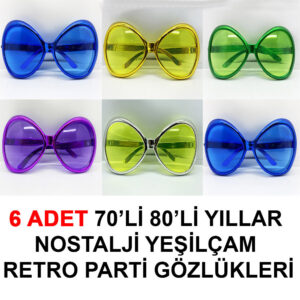 70li 80li Yıllar Nostalji Yeşilçam Retro Parti Gözlükleri 6 Adet (5286)