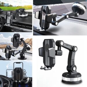 ANKAVERSE® Jel Vantuzlu Cama Takılabilen Güçlü 360 Derece Dönebilen Ayarlanabilir Araç Içi Vantuzlu Telefon Tutucu