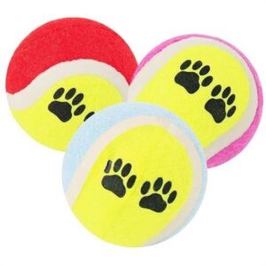 ANKAVERSE®  3lü Renkli Desenli Tenis Topu Kedi Köpek Oyuncağı