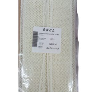 Dantel Polyester Güpür Bant Krem 14,50 Metre En 3 cm ON-1651-KR