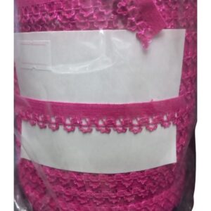 Çamaşır Lastiği Dantelli 1 cm 1 Metre Fuşya