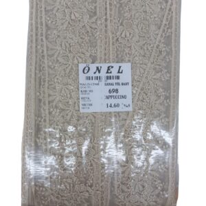 Dantel Polyester Sanal Tül Bant Cappucino 14,60 Metre En 6 cm ON-698-C