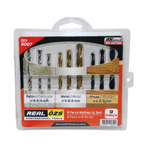 9 PARÇA  MATKAP UCU SETİ BETON - METAL - AHŞAP - 5-6-8MM (5286)