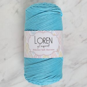 Loren Polyester Soft Macrame Turkuaz El Örgü İpi - LM045 - 34447