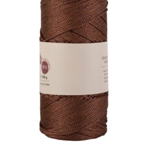 Makrome İpi 3mm Polyester Kahve Simli