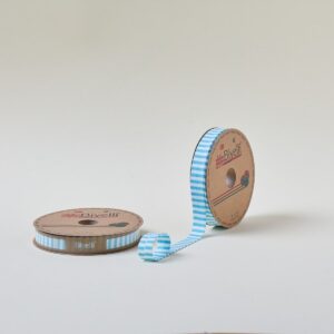 Biye Kalın Çizgili Katlı F09 Turkuaz 2 cm 25 Metre %65 Koton %35 Polyester