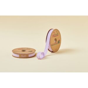 Biye Ekoseli Katlı E07 Lila 2 cm 25 Metre %65 Koton %35 Polyester