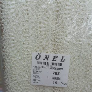 Dantel Polyester Güpür Bant Krem 15 Metre En 6 cm ON-782-KR