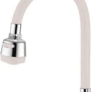 Renkli Silikonlu Oynar Başlıklı 2 Fonksiyonlu Spiral Musluk Başlığı - Beyaz (5286)