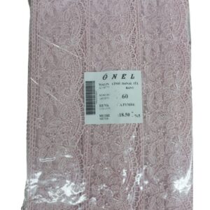 Dantel Polyester Sanal Tül Bant Açık Pembe 18,50 Metre En 6 cm ON-60-P