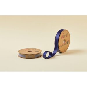 Biye Saten Katlı 021 Açık Lacivert 2 cm 25 Metre %100 Polyester