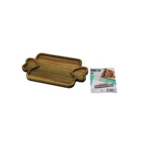 AKASYA DİKDÖRTGEN  3 BÖLMELİ=2İN1 KALP KULP - BÖLME + 1 AHŞAP BAMBU SERVİS SUNUM TEPSİ - TAHTASI  25 X 14 X 1.4CM (5286)