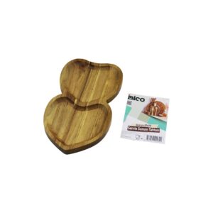 AKASYA KALPLİ 2 BÖLMELİ AHŞAP SERVİS SUNUM TEPSİ - TAHTASI 25 X 14 X 1.4CM (5286)