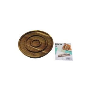 AKASYA YUVARLAK 2 BÖLMELİ=1+1 AHŞAP SERVİS SUNUM TEPSİ - TAHTASI 20 X 1.4CM (5286)