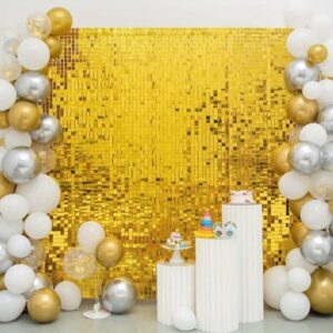 Altın Gold Renk Dikdörtgen Kesim Parlak Sim Görünümlü Fon Perde Dekor 1x2 Metre (5286)