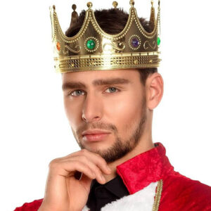 Altın Renk Yetişkin Çocuk Uyumlu Kral Tacı 60 cm (5286)