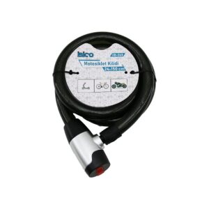 ANAHTARLI AÇ-KAPA KİLİT KAPAKLI MOTOR - BİSİKLET KİLİT ÇELİK TEL SİYAH ŞEFFAF KILIF 24MMX150CM (5286)