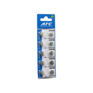 ATC ALKALİNE BUTTON BATTERY AG13 LR-44/A76 DÜĞME PİL ALKALİN 1.5V 10LU KART (5286)
