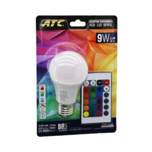 ATC-RGB-9W  KUMANDALI   9W=60W  RGB=16-RENKLİ LED AMPUL E27 800 LÜMEN 6500K 25.000 SAAT ÖMÜR (5286)