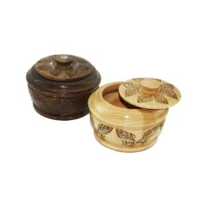 AYAKSIZ DESENLİ - CNC İŞLEMELİ AHŞAP ŞEKERLİK KAPAKLI FİLELİ AMBALAJ (5286)