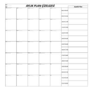 Aylık Planlayıcı Manyetik Duvar Stickerı Takvim Plan Çizelgesi (5286)