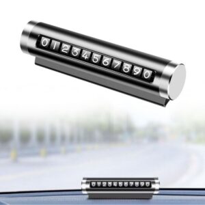 ANKAVERSE® Alüminyum Kasa Siyah Renk Çevirmeli Araç Içi Telefon Numaratörü Park Oto Numaratörü