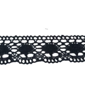 Kopanaki Dantel en 5 cm Badem Model Siyah 5 Metre