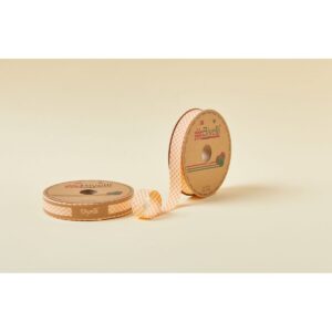 Biye Ekoseli Katlı E06 Turuncu 2 cm 25 Metre %65 Koton %35 Polyester