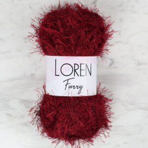 Loren Furry Bordo El Örgü İpi - RF026 - 34054