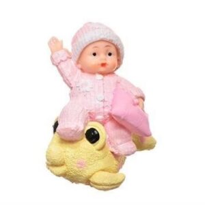 ANKAVERSE® Decotown Hediyelik Sevimli Pembe Bebek Biblo Polyester Süs Eşyası