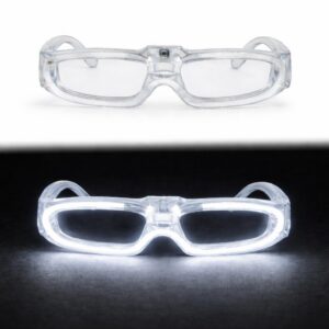 Beyaz LED Işıklı Parti Gözlüğü 3 Modlu – Glow - Gece Eğlence Gözlüğü (5286)