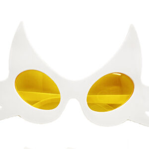Beyaz Renk Bıyık Tasarımlı Kedi Parti Gözlüğü 19x11 cm (5286)