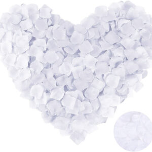 Beyaz Renk Gül Yaprağı Şekilli Konfeti 1 Paket 100 Adet (5286)