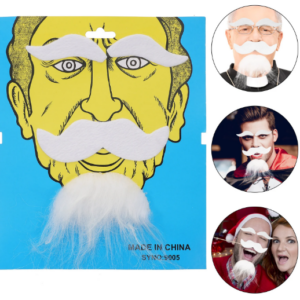 Beyaz Renk Kendinden Yapışkanlı Takma Sakal Bıyık ve Kaş Seti (5286)