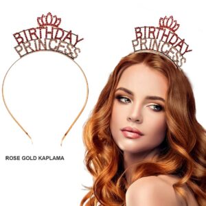 Birthday Princess Kristal Taç – Rose Gold Kaplama (5286)
