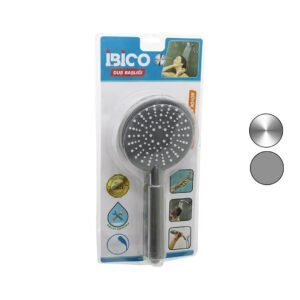 BÜYÜK BOY YUVARLAK=11CM DUŞ BAŞLIK KADEMELİ VAKUMLU KROM-GRİ GÖVDE-- BEYAZ-GRİ ZEMİN - İĞNESAP:14CM (5286)