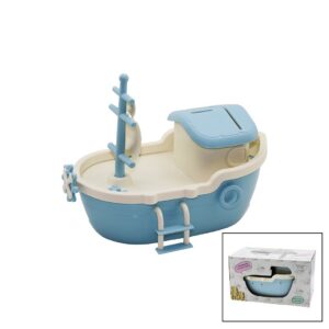 BÜYÜK GEMİ KUMBARA KİLİTLİ RENKLİ PLS. TBN:10X18CM - GÜVERTE: 14.5X24.5CM Y: 8-10-13CM (5286)