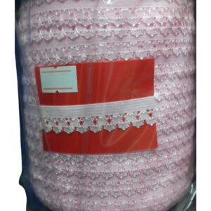 Çamaşır Lastiği Dantelli 1 cm 1 Metre Açık Pembe