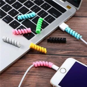 ANKAVERSE® 4lü Apple, Android Şaj Kablosu Koruyucu Silikon Spiral Yay Aparat