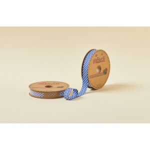 Biye Ekoseli Katlı E08 Lacivert 2 cm 25 Metre %65 Koton %35 Polyester