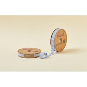 Biye Çiçekli Katlı A01 Mavi 2 cm 25 Metre %65 Koton %35 Polyester